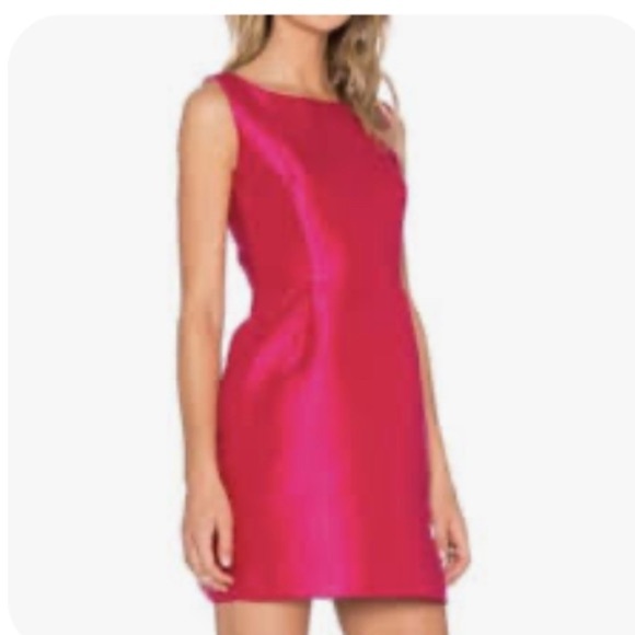KATE SPADE IN FULL BLOOM PINK STRUCTURED MINI DRESS Size 4 Open Back Date Night - Picture 1 of 12